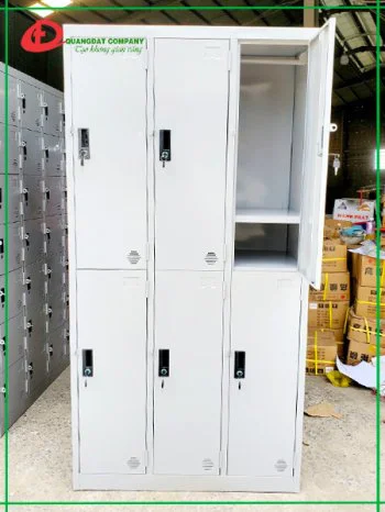 Tủ locker 6 cánh, 3 khoang